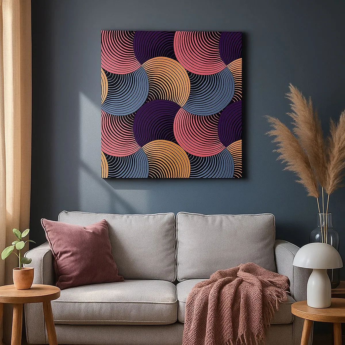 Impression sur toile - Image sur toile - Dans un rythme circulaire - 30x30 cm