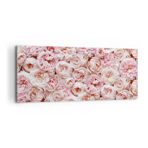 Impression sur toile - Image sur toile - Un lit de roses - 100x40 cm