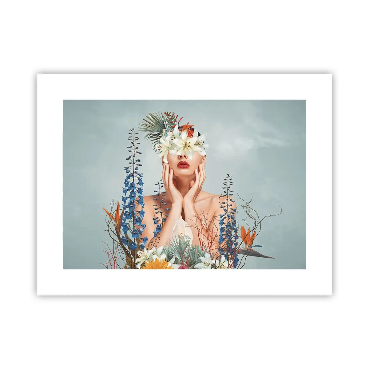 Affiche - Poster - Femme - fleur - 40x30 cm