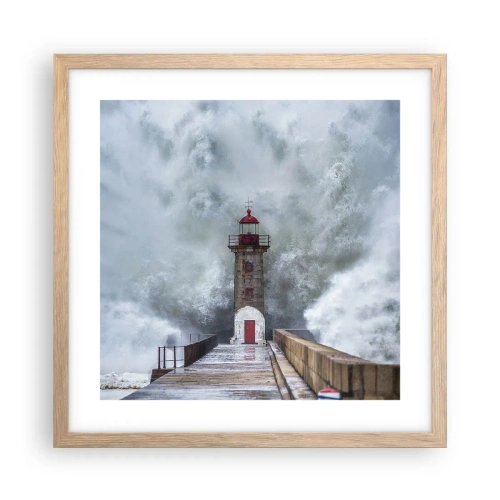 Affiche dans un chêne clair - Poster - Le rugissement des eaux, le bruit soufflera - 40x40 cm