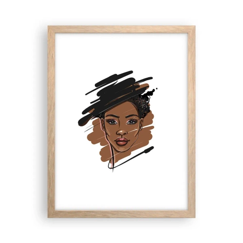 Affiche dans un chêne clair - Poster - Doux comme le chocolat - 30x40 cm