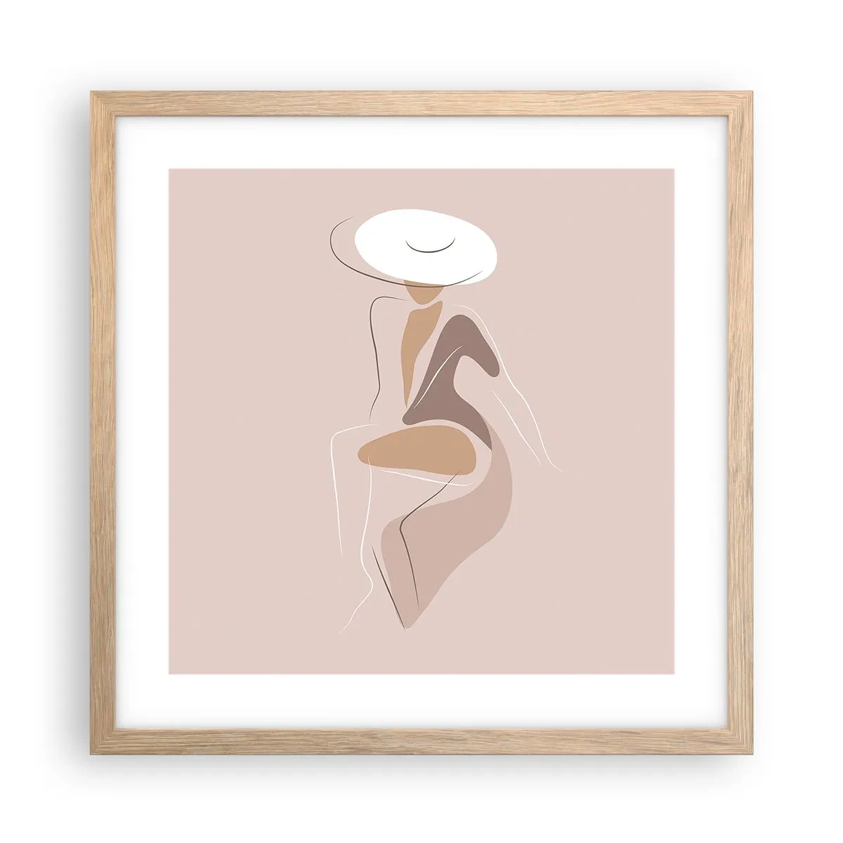 Affiche dans un chêne clair - Poster - Être une dame - 40x40 cm