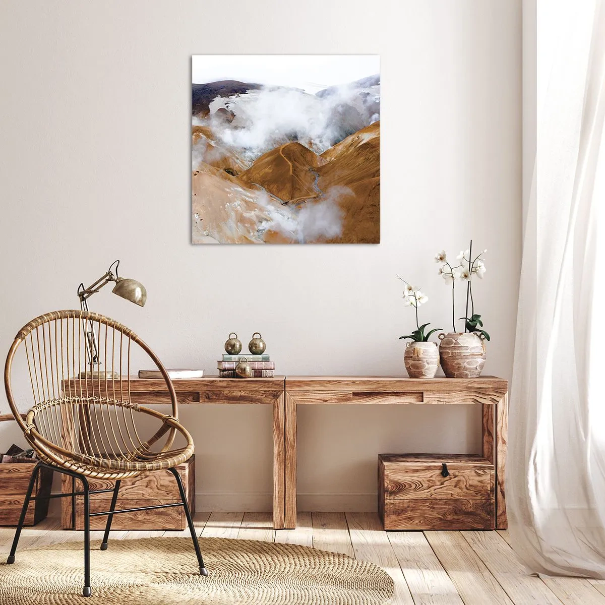 Impression sur toile - Image sur toile - Le charme brut de l'Islande - 70x70 cm