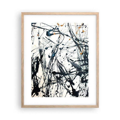 Affiche dans un chêne clair - Poster - Abstraction expressionniste - 40x50 cm