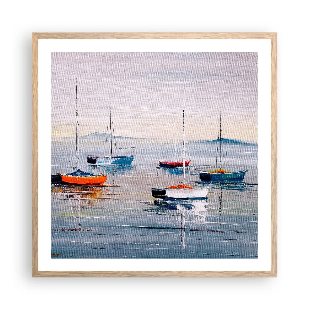 Affiche dans un chêne clair - Poster - Un repos bien mérité - 60x60 cm