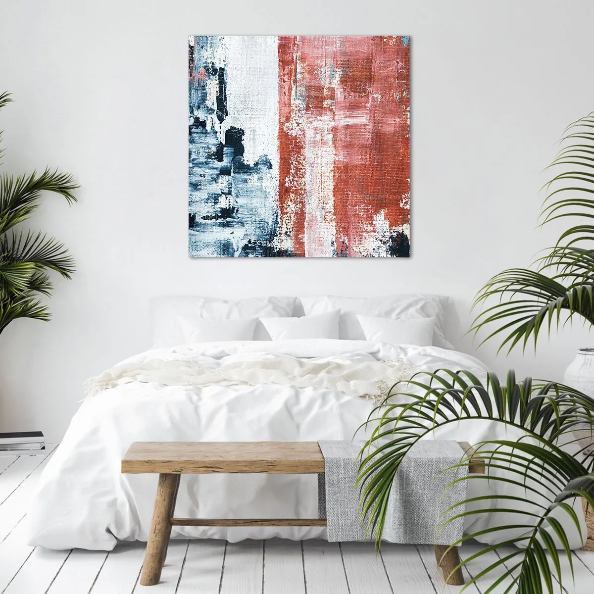 Impression sur toile - Image sur toile - Moitié-moitié abstrait - 40x40 cm