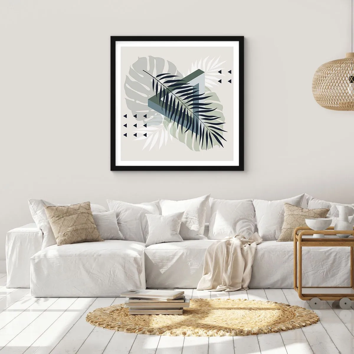 Affiche dans un cadre noir - Poster - Nature et géométrie - deux odres? - 60x60 cm