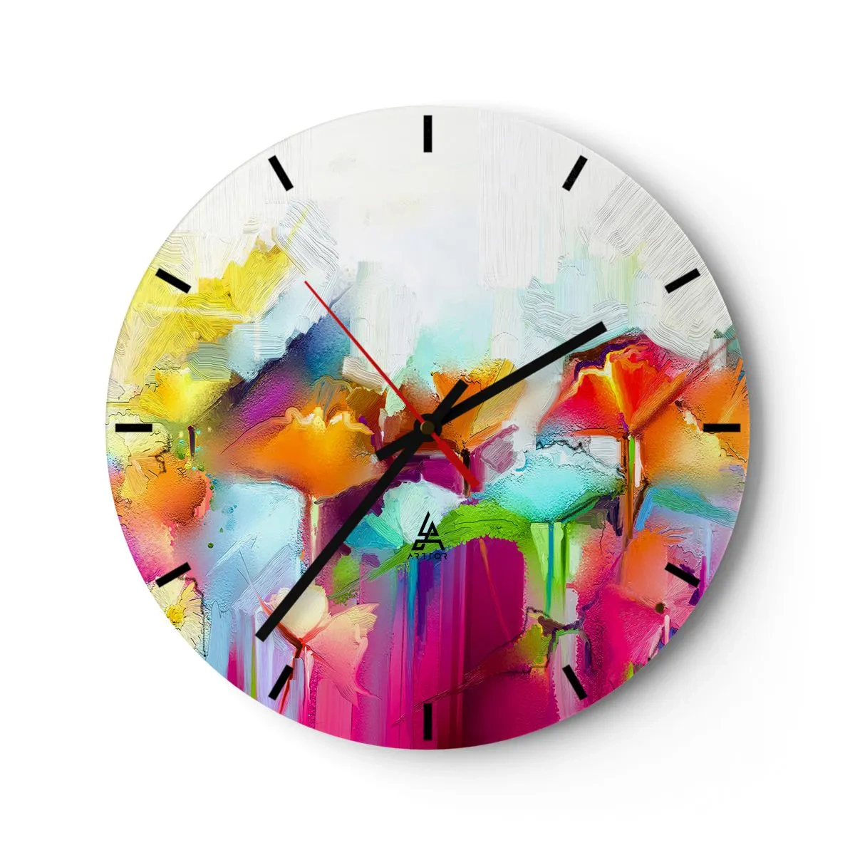 Horloge murale - Pendule murale - L'arc-en-ciel s'est épanoui - 40x40 cm