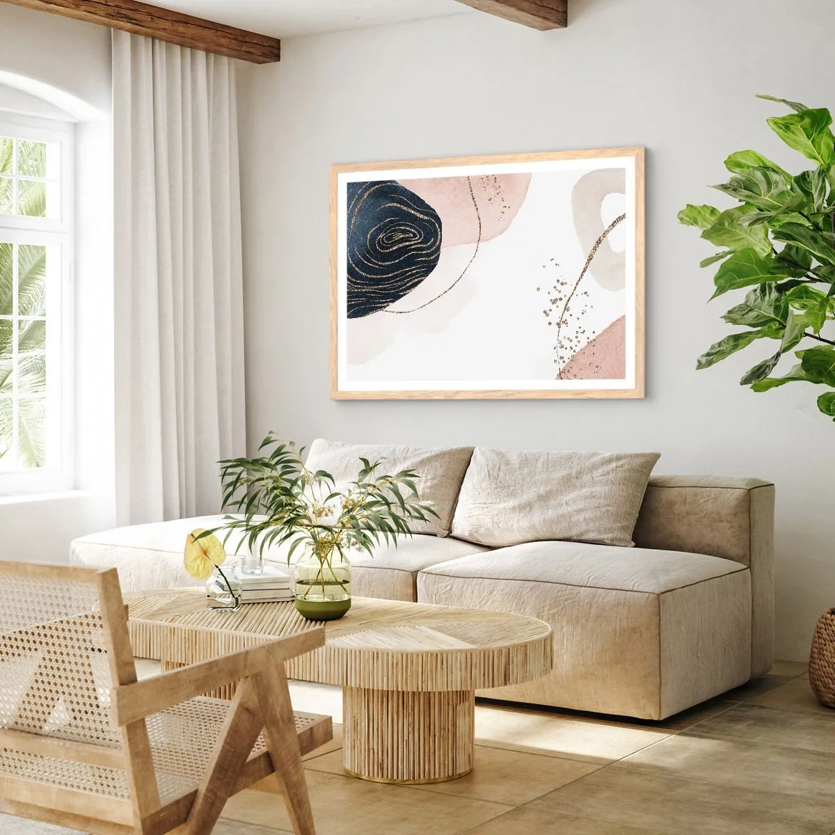 Affiche dans un chêne clair - Poster - Tout coule - 70x50 cm