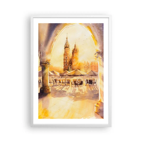 Affiche dans un cadre blanc - Poster - À l'est, sur la place du marché de Cracovie - 50x70 cm