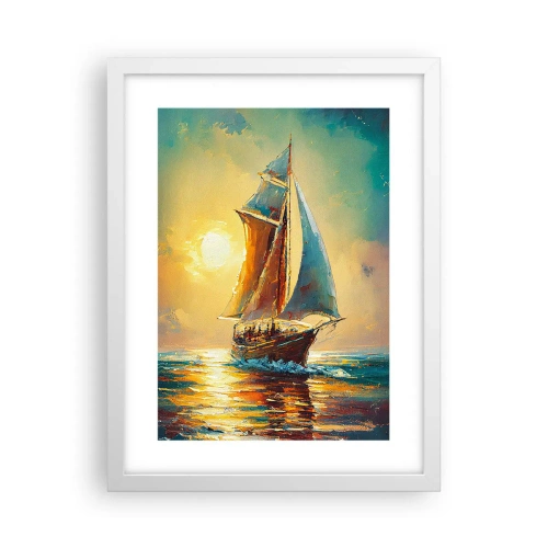 Affiche dans un cadre blanc - Poster - Toutes voiles dehors - 30x40 cm