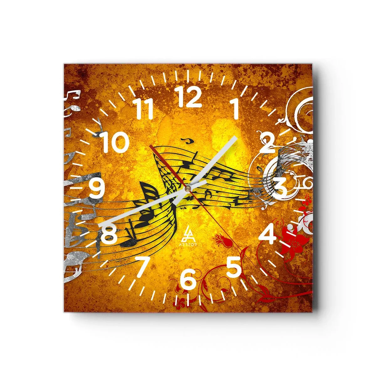 Horloge murale - Pendule murale - Que la musique coule - 30x30 cm