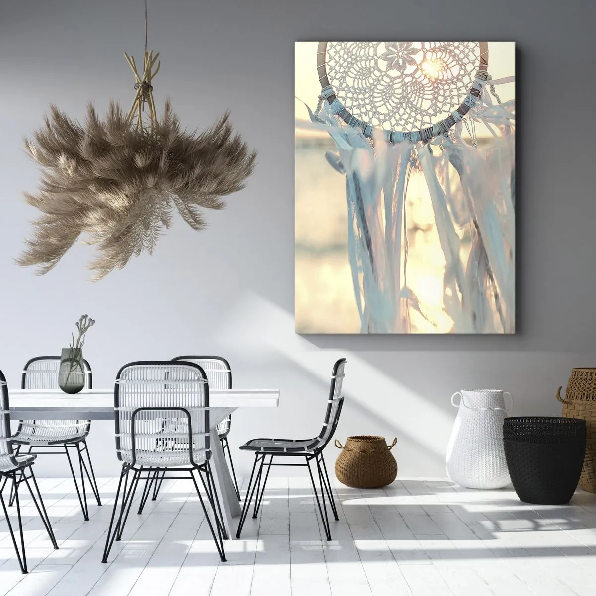 Impression sur toile - Image sur toile - Totem en dentelle - 65x120 cm