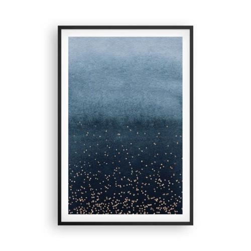 Affiche dans un cadre noir - Poster - Composition - phases bleues - 61x91 cm