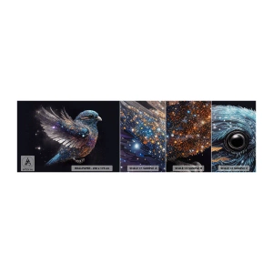 Échantillon de Papier Peint Premium Sand - Moineau de diamant - Oiseau, la magie, Cosmos - 100x30 cm