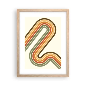 Affiche dans un chêne clair - Poster - En zig zag vers le but - 30x40 cm