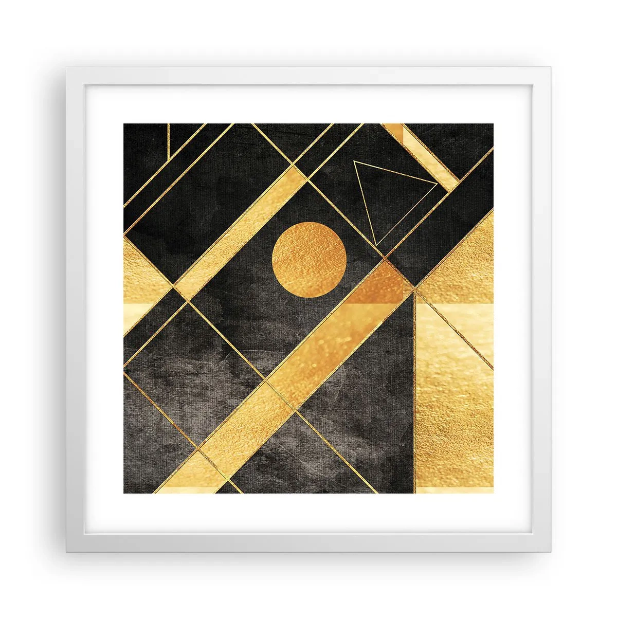 Affiche dans un cadre blanc - Poster - Soleil du désert - 40x40 cm