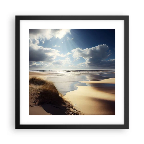 Affiche dans un cadre noir - Poster - Plage, plage sauvage - 40x40 cm
