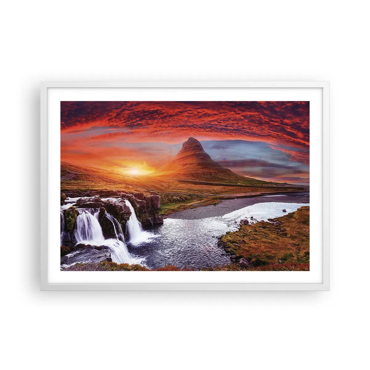 Affiche dans un cadre blanc - Poster - Vue de la terre du milieu - 70x50 cm