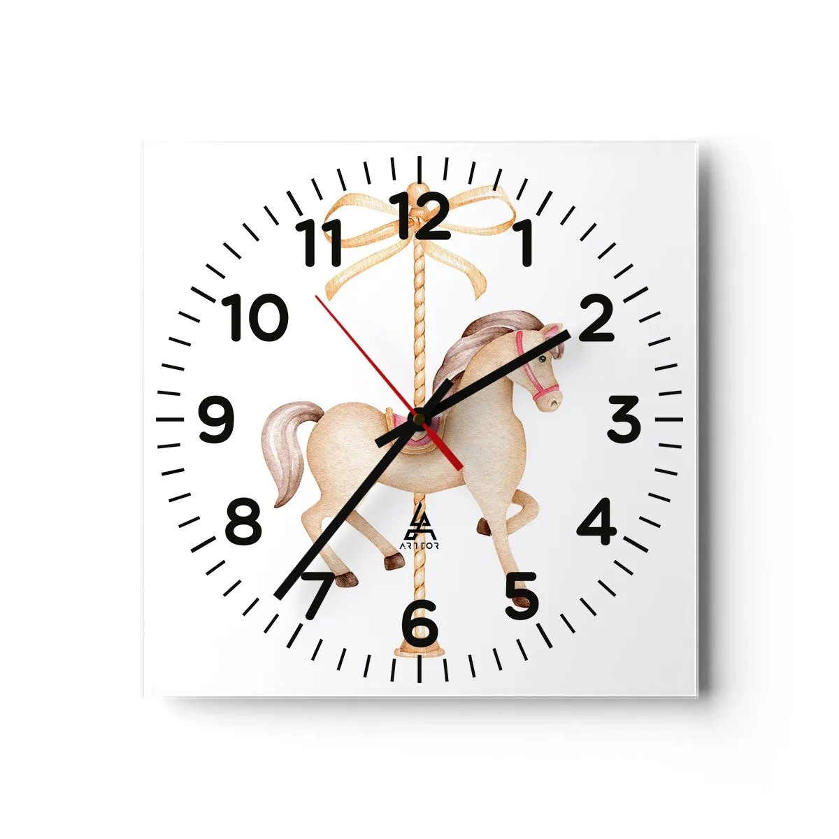 Horloge murale - Pendule murale - Un trot gracieux - 40x40 cm