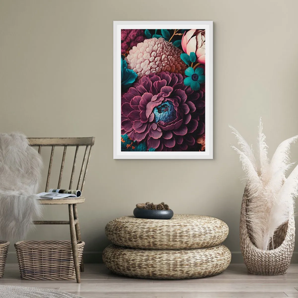 Affiche dans un cadre blanc - Poster - La nature en abondance - 40x50 cm