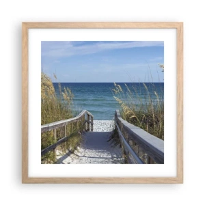 Affiche dans un chêne clair - Poster - Au soleil, sous le vent - 40x40 cm