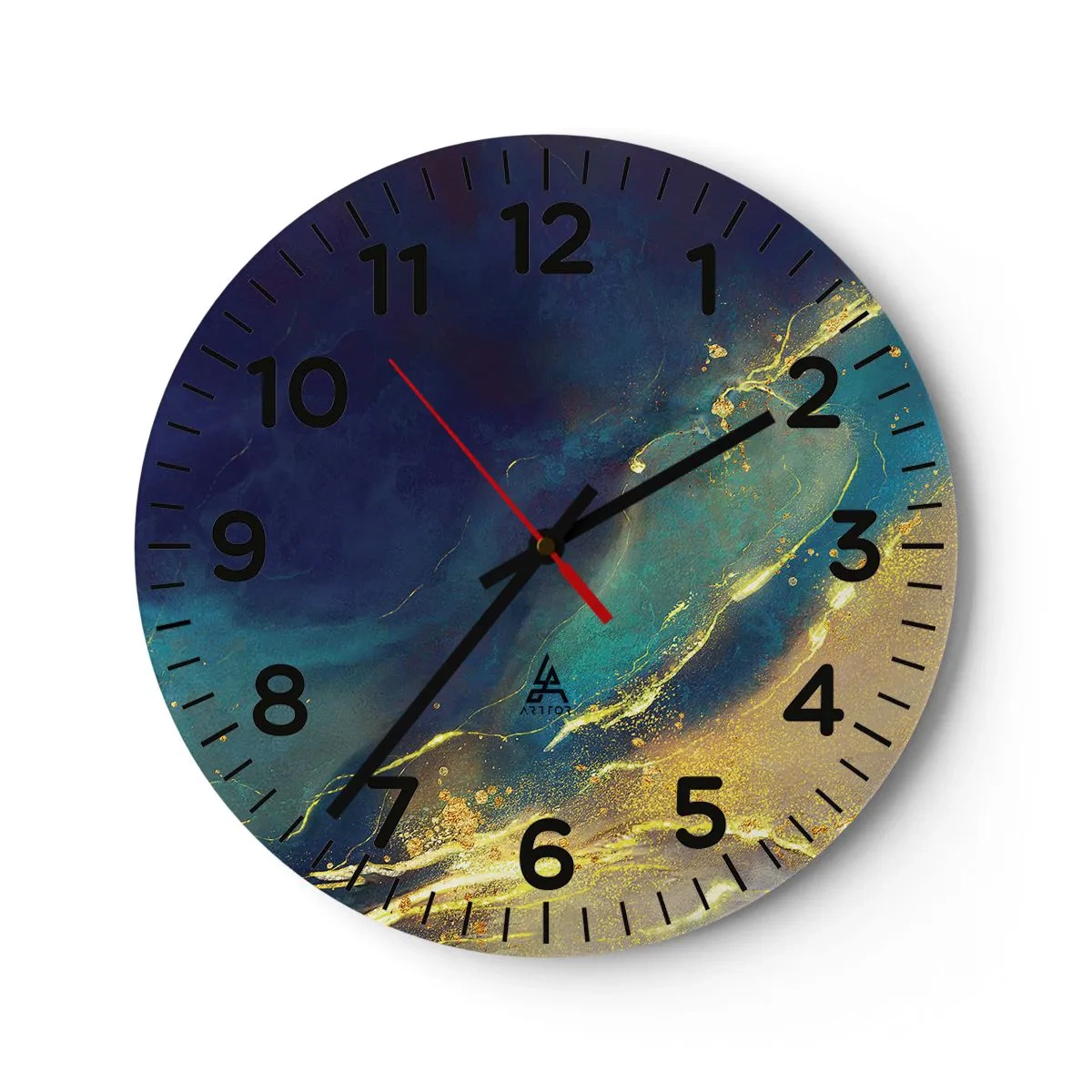 Horloge murale - Pendule murale - Coulée d'or - 40x40 cm