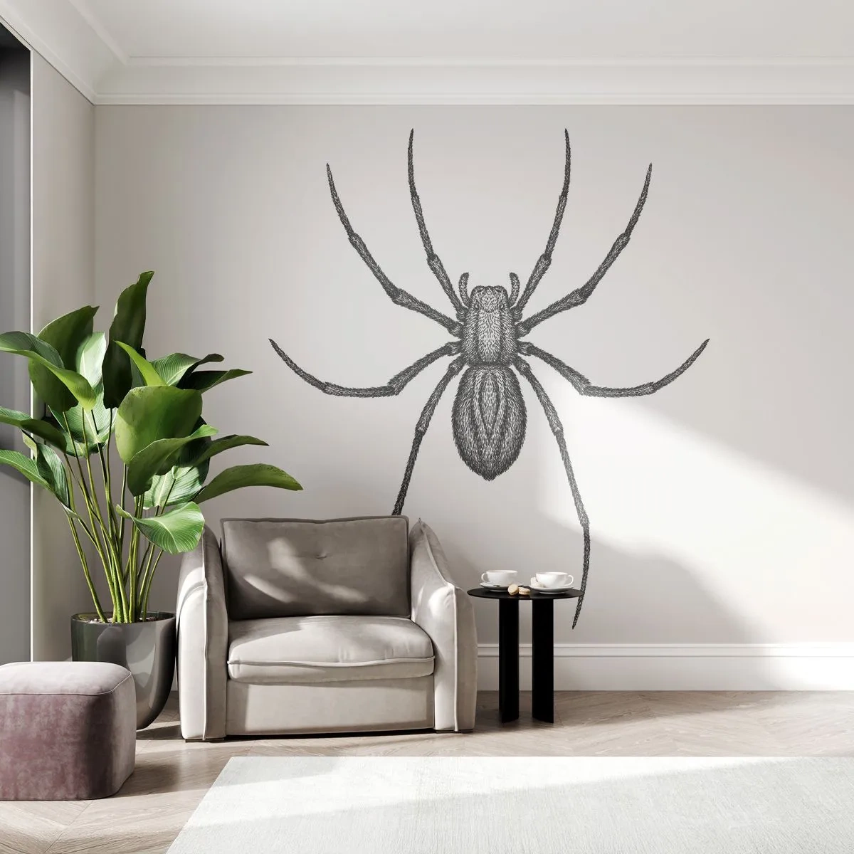 Papier Peint Photo Premium Canvas - Une précision troublante - Araignée, Insecte, Minimaliste - 250x175 cm