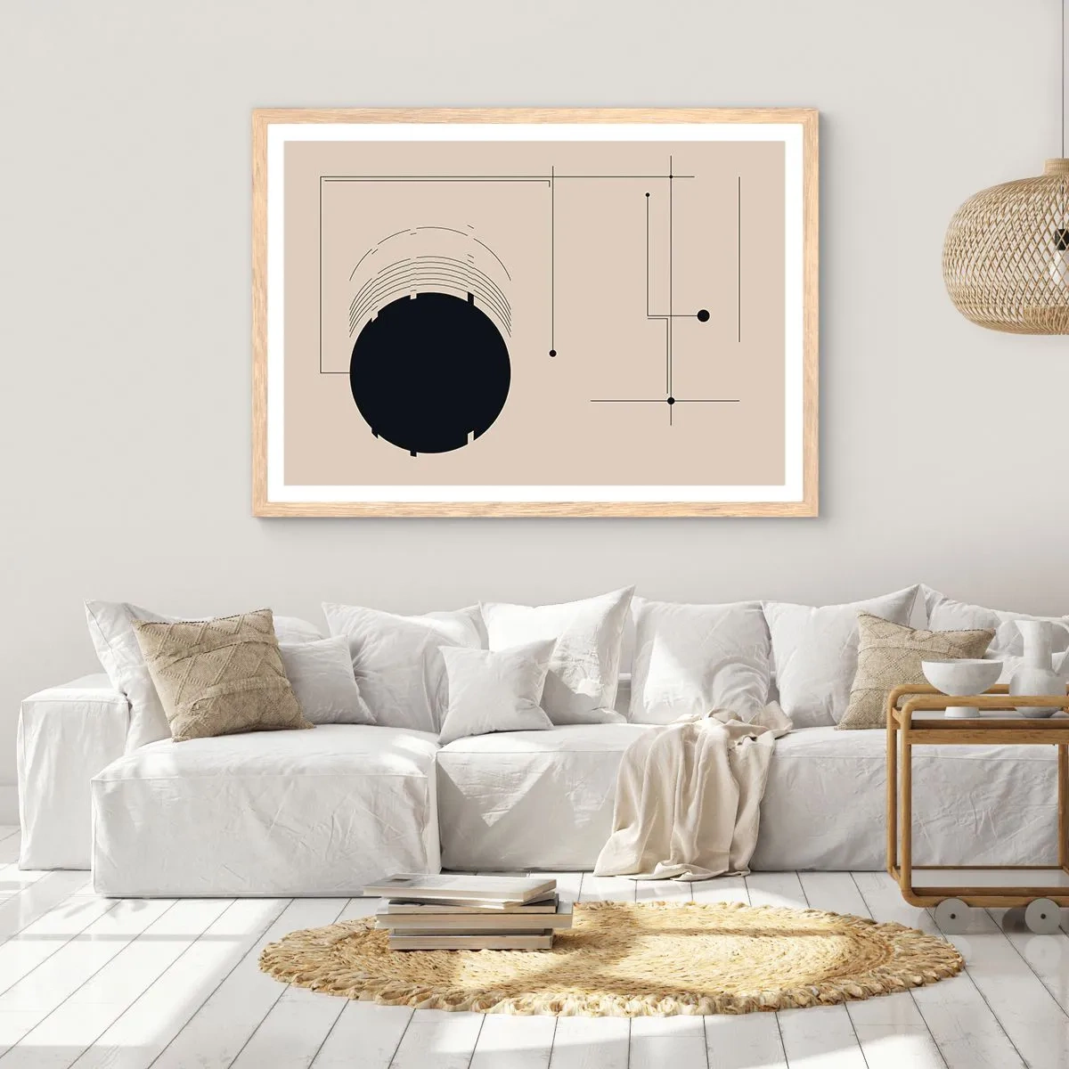 Affiche dans un chêne clair - Poster - Une composition flexible et dynamique - 70x50 cm