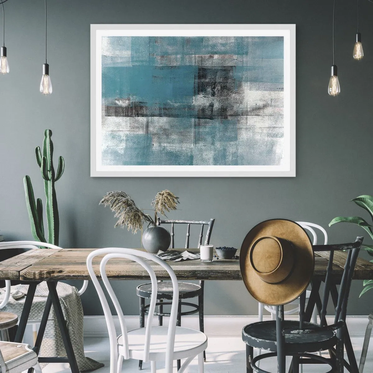 Affiche dans un cadre blanc - Poster - Eau et air - 100x70 cm