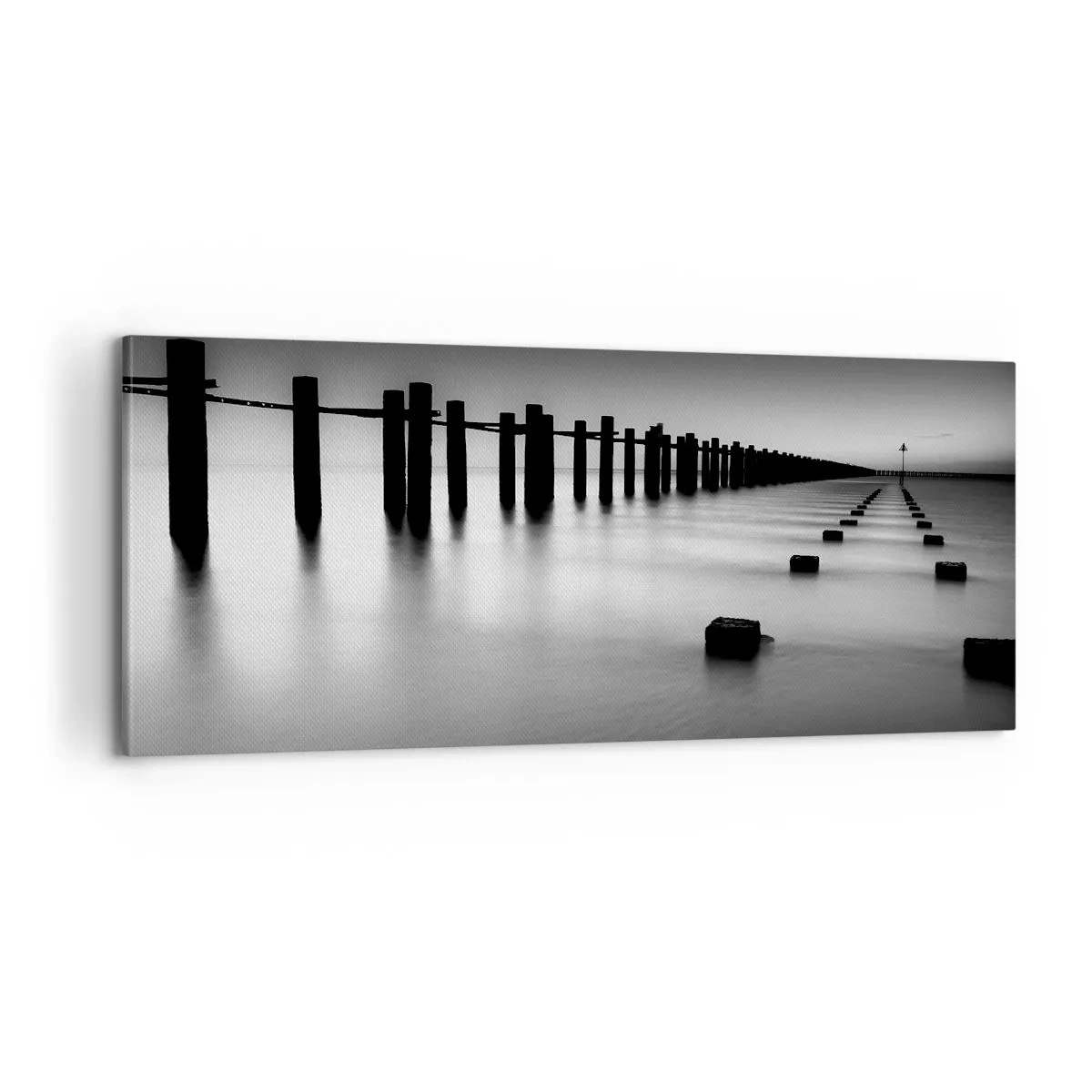 Impression sur toile - Image sur toile - Distance grise dans le brouillard - 100x40 cm