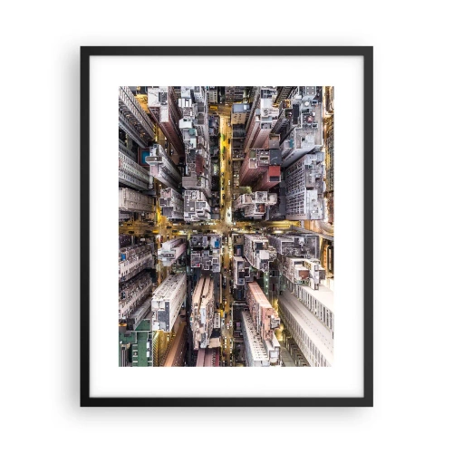 Affiche dans un cadre noir - Poster - Salutations de Hong-Kong - 40x50 cm