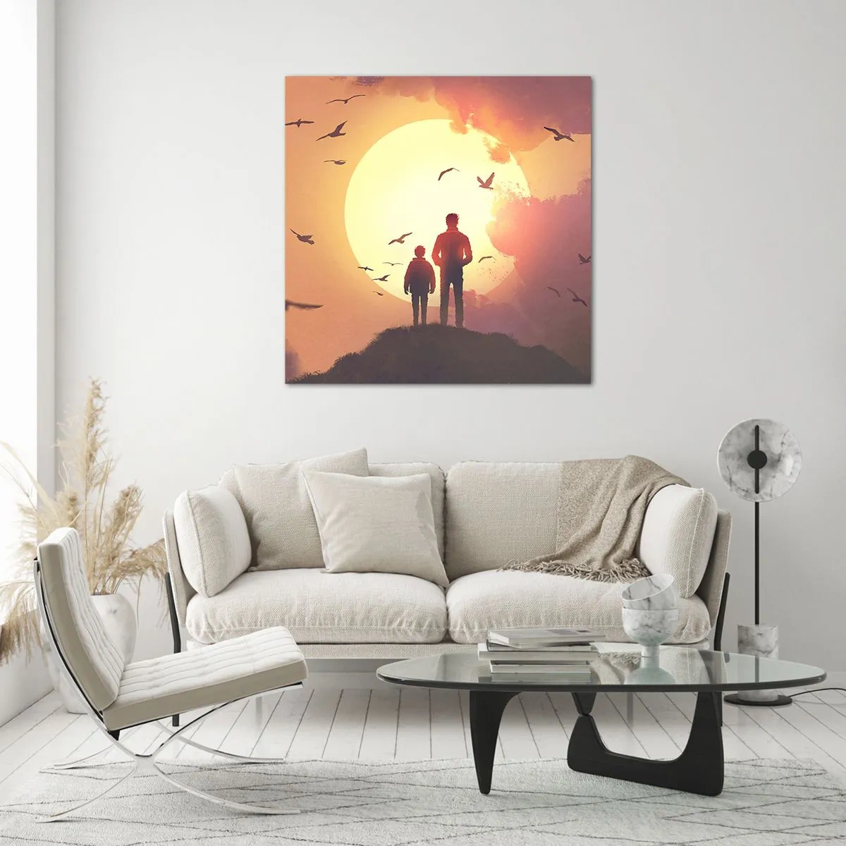 Impression sur verre - Image sur verre - Face à face avec le soleil - 70x70 cm