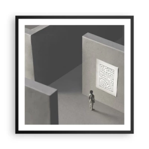 Affiche dans un cadre noir - Poster - Mais où suis-je? - 60x60 cm