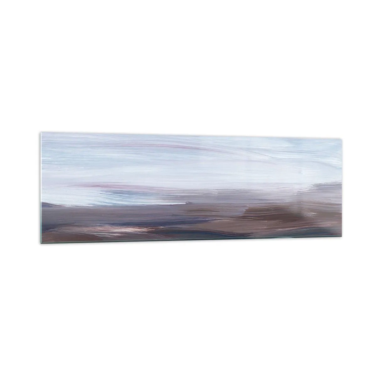 Impression sur verre - Image sur verre - Une abstraction subtile aux traits délicats dans des tons pastel. - 160x50cm - Éléments : eau - Décoration murale moderne pour le salon et la chambre ARTTOR