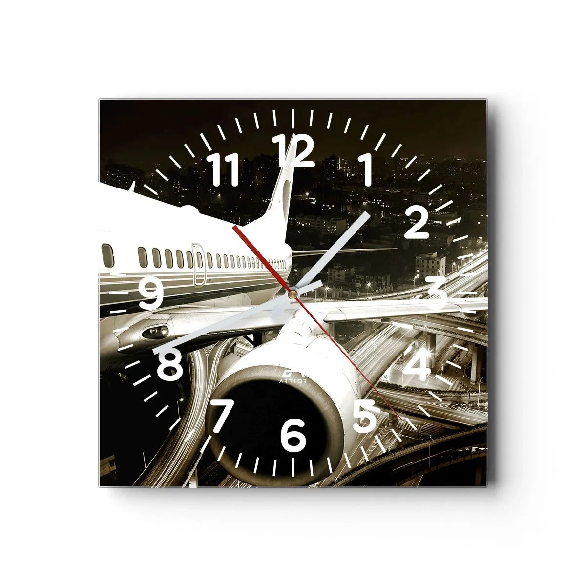 Horloge murale - Pendule murale - Vole dans la nuit - 30x30 cm