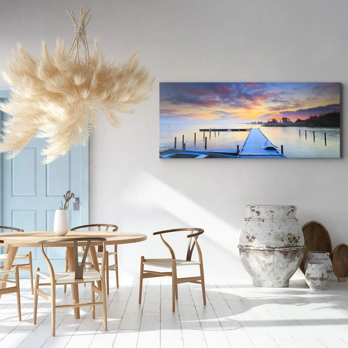 Impression sur toile - Image sur toile - Calme violet-doré - 100x40 cm