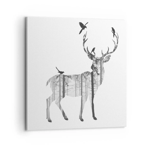 Impression sur toile - Image sur toile - La bonne âme de la forêt - 60x60 cm