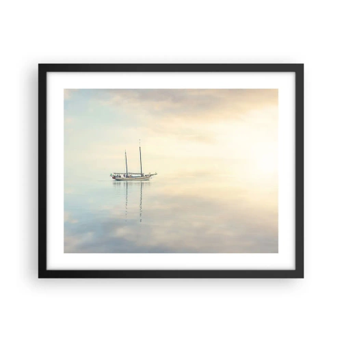 Affiche dans un cadre noir - Poster - Dans une mer de silence - 50x40 cm