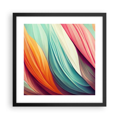 Affiche dans un cadre noir - Poster - Tissage arc-en-ciel - 40x40 cm