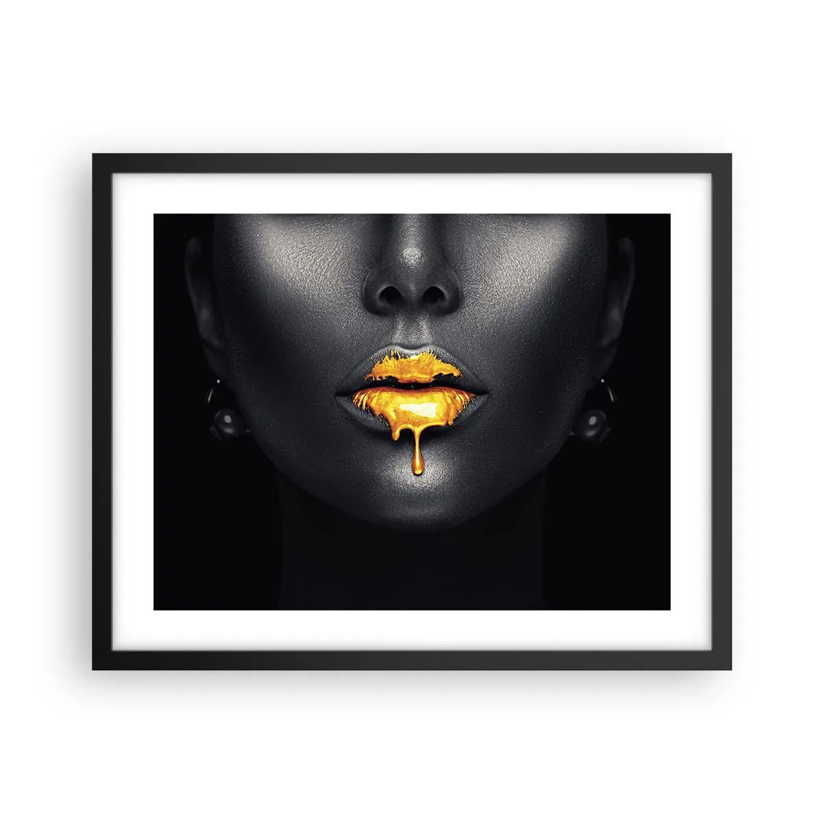 Affiche dans un cadre noir - Poster - Bouche d'or - 50x40 cm