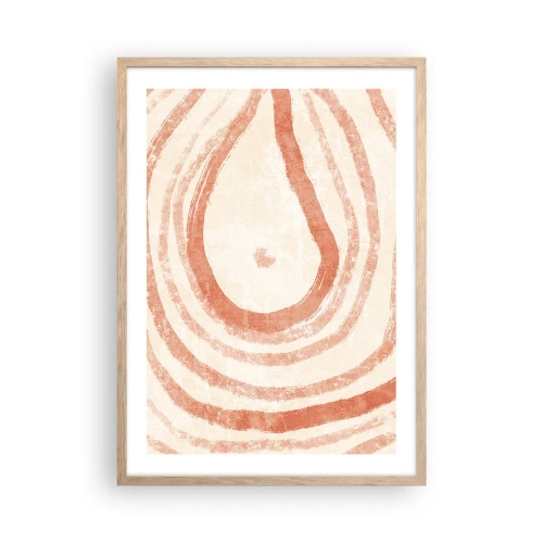 Affiche dans un chêne clair - Poster - Cercles de corail – composition - 50x70 cm
