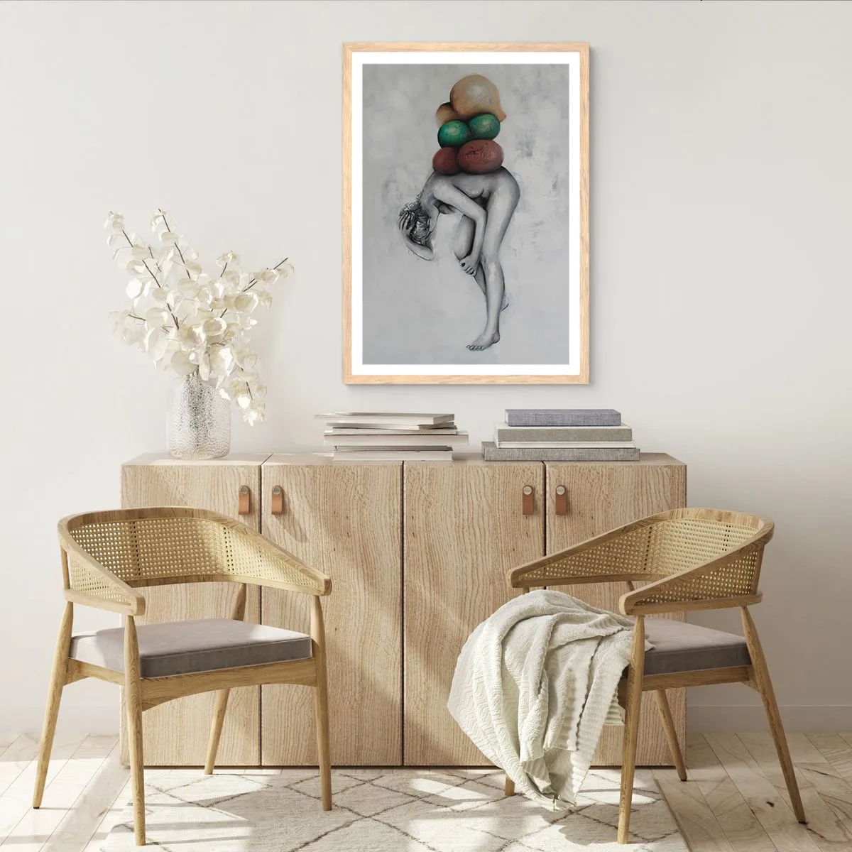 Affiche dans un chêne clair - Poster - Le fardeau de la vie - 30x40 cm