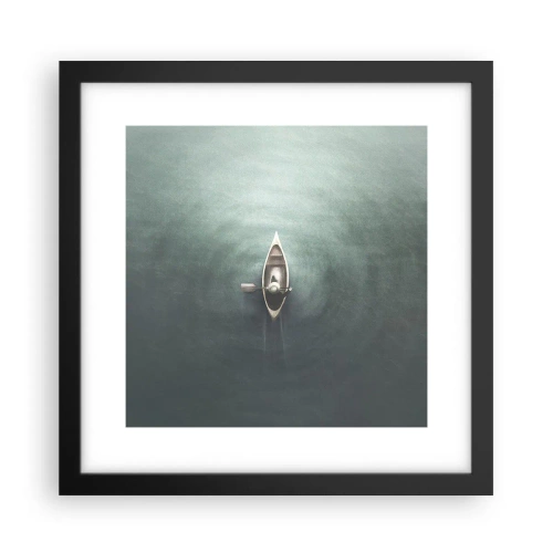 Affiche dans un cadre noir - Poster - À travers le lac de la lune - 30x30 cm