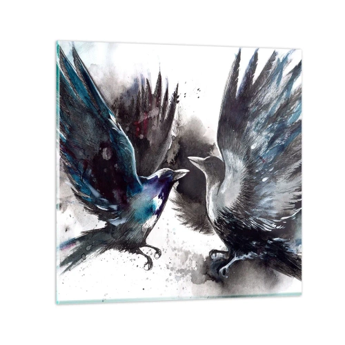 Impression sur verre - Image sur verre - Le corbeau des corbeaux - 30x30 cm