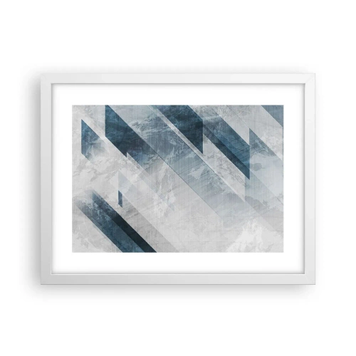 Affiche dans un cadre blanc - Poster - Composition spatiale - mouvement gris - 40x30 cm