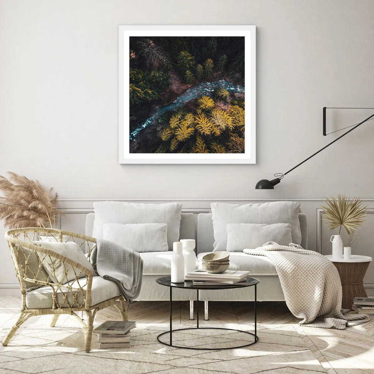 Affiche dans un cadre blanc - Poster - De plus en plus vite - 60x60 cm