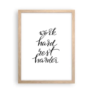 Affiche dans un chêne clair - Poster - Équilibre de vie - 30x40 cm