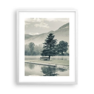 Affiche dans un cadre blanc - Poster - Le lac dort encore - 40x50 cm