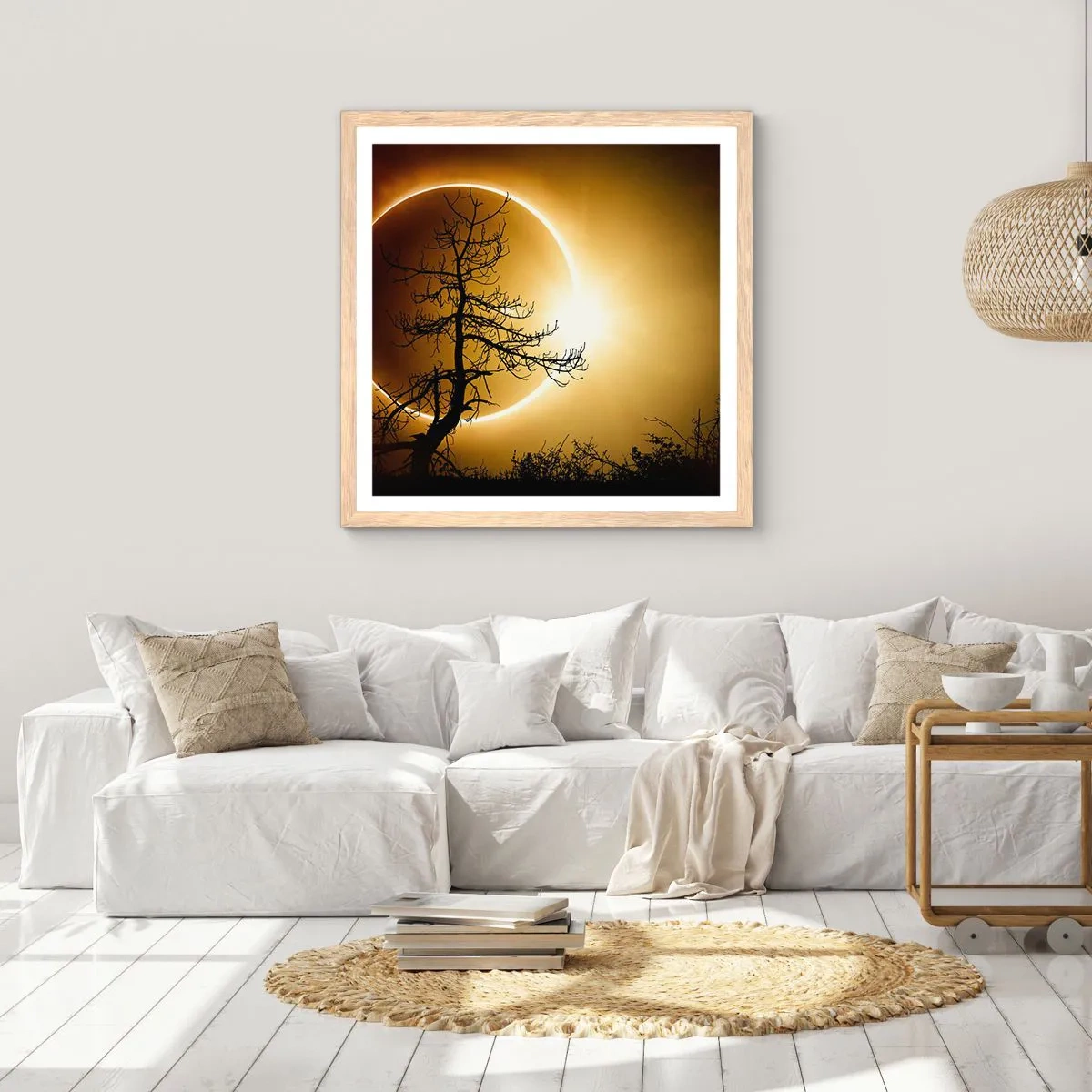 Affiche dans un chêne clair - Poster - Éclipse totale - 30x30 cm